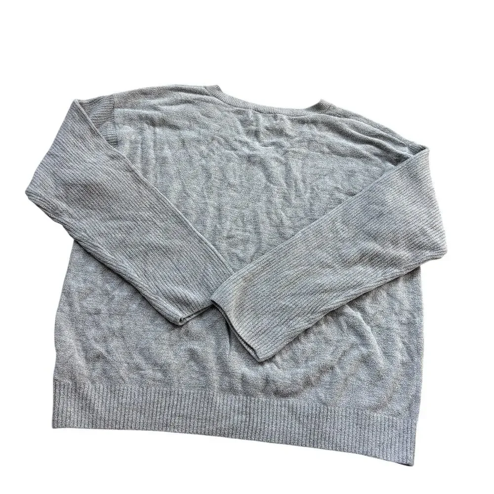 Barefoot Dreams Cozy Chic Ultra Lite Sweater Beach Rock V-Neck M - Picture 5 of 6